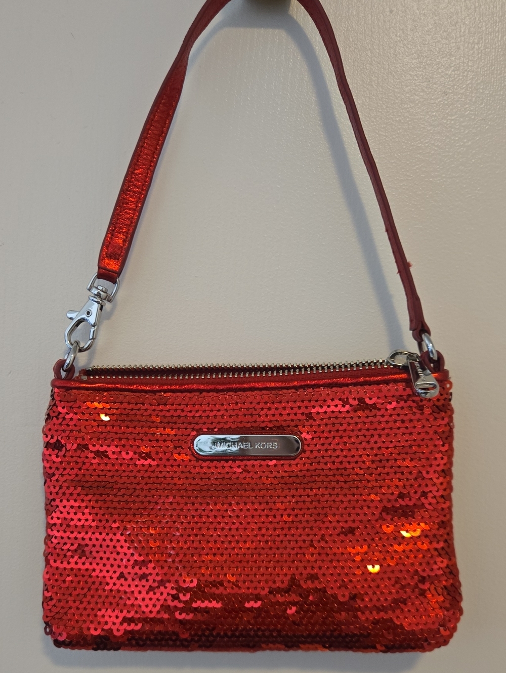 Michael Kors Red Sequin Wristlet